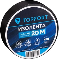 Изолента TOPFORT 19мм х 20м х 0,13мм черный фото Изолента TOPFORT 19мм х 20м х 0,13мм черный