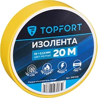 Изолента TOPFORT ПВХ 19 мм x 20 м жёлтая (1687222) фото Изолента TOPFORT ПВХ 19 мм x 20 м жёлтая (1687222)