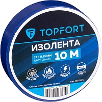 Изолента TOPFORT ПВХ 15 мм x 10 м синяя (1687225) фото Изолента TOPFORT ПВХ 15 мм x 10 м синяя (1687225)