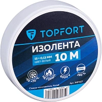 Изолента TOPFORT ПВХ 15 мм x 10 м белая (1687227) фото Изолента TOPFORT ПВХ 15 мм x 10 м белая (1687227)