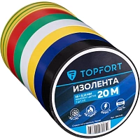 Изолента TOPFORT ПВХ 19 мм x 20 м 7 цветов (7 штук в упаковке, 1687231) фото Изолента TOPFORT ПВХ 19 мм x 20 м 7 цветов (7 штук в упаковке, 1687231)