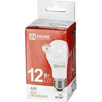 Лампа светодиодная In Home LED-A60-VC груша 12Вт 4000K 1140Лм 220В 4690612020242 фото Лампа светодиодная In Home LED-A60-VC груша 12Вт 4000K 1140Лм 220В 4690612020242