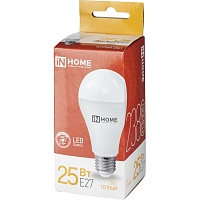 Лампа светодиодная In Home LED-A65-VC груша 25Вт 3000K 2380Лм 220В 4690612024066 фото Лампа светодиодная In Home LED-A65-VC груша 25Вт 3000K 2380Лм 220В 4690612024066