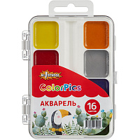 Краски акварельные медовые Комус Класс ColorPics 16 цветов фото Краски акварельные медовые Комус Класс ColorPics 16 цветов