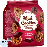 Печенье сдобное Брянконфи Mini cookies с кусочками шоколада 200 г