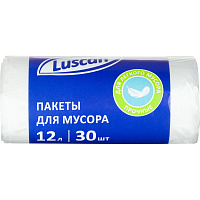 Мешки для мусора Luscan 12 л белые (ПНД 6 мкм, 30 штук) фото Мешки для мусора Luscan 12 л белые (ПНД 6 мкм, 30 штук)