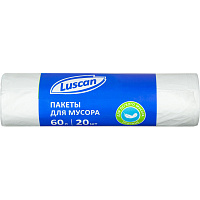 Мешки для мусора Luscan 60 л белые (ПНД 7 мкм, 20 штук) фото Мешки для мусора Luscan 60 л белые (ПНД 7 мкм, 20 штук)