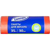 Мешки для мусора Luscan 35 л красные (ПНД 8 мкм, 30 штук) фото Мешки для мусора Luscan 35 л красные (ПНД 8 мкм, 30 штук)