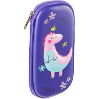 Пенал односекционный Комус Класс (№1 School) 3D Dino princess фиолетовый фото Пенал односекционный Комус Класс (№1 School) 3D Dino princess фиолетовый