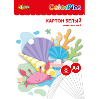 Картон белый Комус Класс (№1 School) ColorPics (A4, 8 листов, мелованный) фото Картон белый Комус Класс (№1 School) ColorPics (A4, 8 листов, мелованный)