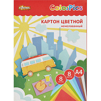 Картон цветной Комус Класс №1 School ColorPics (A4, 8 листов, 8 цветов, немелованный) фото Картон цветной Комус Класс №1 School ColorPics (A4, 8 листов, 8 цветов, немелованный)
