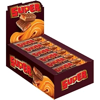 Шоколадные батончики Super с нугой и мягкой карамелью (18 штук по 40 г) фото Шоколадные батончики Super с нугой и мягкой карамелью (18 штук по 40 г)