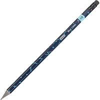 Карандаш чернографитный HB с ластиком Attache Blue Lines заточенный шестигранный фото Карандаш чернографитный HB с ластиком Attache Blue Lines заточенный шестигранный