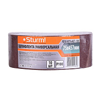 Лента шлифовальная Sturm! 9010-B75x457-100 75x457 мм Р100, (10 штук в упаковке) фото Лента шлифовальная Sturm! 9010-B75x457-100 75x457 мм Р100, (10 штук в упаковке)