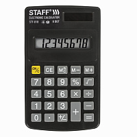 Калькулятор карманный STAFF STF-818 (102х62 мм), 8 разрядов, двойное питание, 250142 фото Калькулятор карманный STAFF STF-818 (102х62 мм), 8 разрядов, двойное питание, 250142