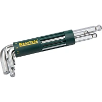 Набор ключей имбусовых KRAFTOOL,длинные с шариком,HEX 2-10мм, 8пред 27431-2