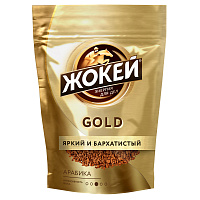 Кофе растворимый сублимированный Жокей Gold 150 г (пакет) фото Кофе растворимый сублимированный Жокей Gold 150 г (пакет)