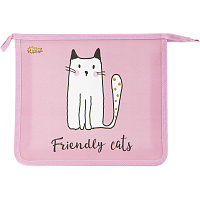 Папка для тетрадей Комус Класс (№1 School) Friendly cats А5 на молнии фото Папка для тетрадей Комус Класс (№1 School) Friendly cats А5 на молнии