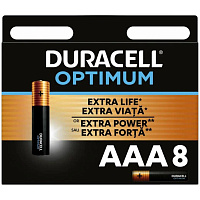 Батарейка AAA мизинчиковая Duracell Optimum (8 штук в упаковке) фото Батарейка AAA мизинчиковая Duracell Optimum (8 штук в упаковке)