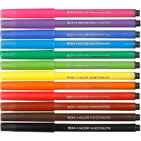 Фломастеры Koh-i-Noor Zoo 12 цветов с вентилируемыми колпачками смываемые