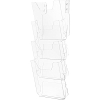 Лоток настенный A4 вертикальный (590x215 мм) из акрила 4 отделения Комус фото Лоток настенный A4 вертикальный (590x215 мм) из акрила 4 отделения Комус
