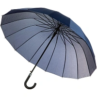 Зонт трость полуавтомат с пластик.ручкой, 16 спиц, синий, HD-HW23(H/T)