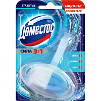 Блок для унитаза гигиенический Domestos Атлантик 3в1 фото Блок для унитаза гигиенический Domestos Атлантик 3в1