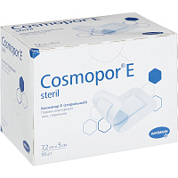 Пластырь-повязка Hartmann Cosmopor E послеоперационная стерильная 7.2х5 см (50 штук в упаковке) фото Пластырь-повязка Hartmann Cosmopor E послеоперационная стерильная 7.2х5 см (50 штук в упаковке)