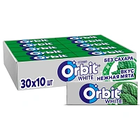 Жевательная резинка Orbit White Нежная мята без сахара,13,6гх30шт/уп