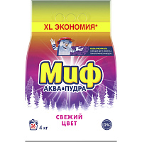 Порошок стиральный автомат Миф 3 в 1 Свежий цвет 4 кг фото Порошок стиральный автомат Миф 3 в 1 Свежий цвет 4 кг