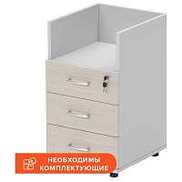 Тумба приставная Easy Standard с замком без топа (светлый дуб/серый, 404x450x722 мм, 3 ящика) фото Тумба приставная Easy Standard с замком без топа (светлый дуб/серый, 404x450x722 мм, 3 ящика)