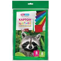 Картон цветной А4, ArtSpace, 8л., 8цв., гофрированный, в пакете с европодвесом фото Картон цветной А4, ArtSpace, 8л., 8цв., гофрированный, в пакете с европодвесом