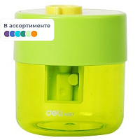 Точилка для карандашей Deli EH557 с контейнером пластиковая фото Точилка для карандашей Deli EH557 с контейнером пластиковая