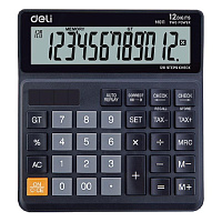 Калькулятор настольный Deli EM01120 12-разрядный черный 139x131х30 мм фото Калькулятор настольный Deli EM01120 12-разрядный черный 139x131х30 мм
