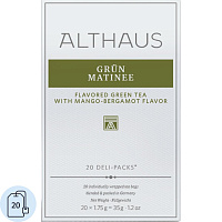 Чай зеленый Althaus Grun Matinee Deli Pack 20 пакетиков (манго, бергамот) фото Чай зеленый Althaus Grun Matinee Deli Pack 20 пакетиков (манго, бергамот)