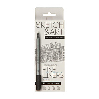 Набор линеров Sketch&Art черные (4 штуки в упаковке, толщина линии 0.05, 0.2, 0.2 и 0.3 мм) фото Набор линеров Sketch&Art черные (4 штуки в упаковке, толщина линии 0.05, 0.2, 0.2 и 0.3 мм)