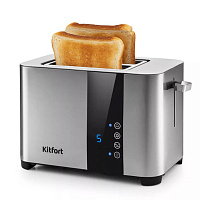Тостер KITFORT KT-2047, 850 Вт, 2 тоста, 7 режимов, LED-дисплей, сталь, серебристый, КТ-2047 фото Тостер KITFORT KT-2047, 850 Вт, 2 тоста, 7 режимов, LED-дисплей, сталь, серебристый, КТ-2047