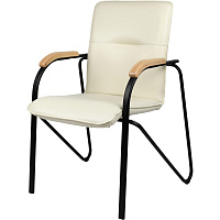 Конференц-кресло Easy Chair Samba Black бежевый/бук (искусственная кожа, металл черный) фото Конференц-кресло Easy Chair Samba Black бежевый/бук (искусственная кожа, металл черный)