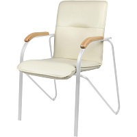 Конференц-кресло Easy Chair Samba Silver бежевый/бук (искусственная кожа, металл серебристый) фото Конференц-кресло Easy Chair Samba Silver бежевый/бук (искусственная кожа, металл серебристый)