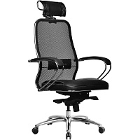 Кресло для руководителя Метта Samurai SL-2.04 черное (сетка/экокожа, металл) фото Кресло для руководителя Метта Samurai SL-2.04 черное (сетка/экокожа, металл)
