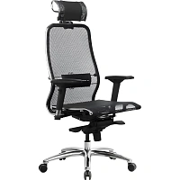 Кресло для руководителя эргономичное Метта Samurai S-3.04 чёрное (сетка, металл)