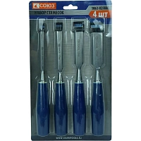 Набор стамесок 6, 12, 18, 24 мм УГЛЕРОД СТАЛЬ 50 HRC СОЮЗ (1063-02-H4C)