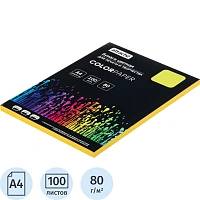 Бумага цветная для печати Attache желтая интенсив (А4, 80 г/кв.м, 100 листов)