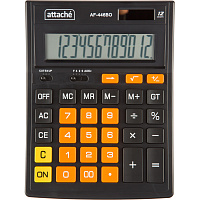 Калькулятор настольный Attache AF-446BO 12-разрядный черный/оранжевый 203x153x48 мм фото Калькулятор настольный Attache AF-446BO 12-разрядный черный/оранжевый 203x153x48 мм