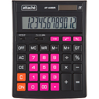 Калькулятор настольный Attache AF-446BR 12-разрядный черный/розовый 203x153x48 мм фото Калькулятор настольный Attache AF-446BR 12-разрядный черный/розовый 203x153x48 мм