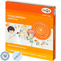 Пластилин классический Гамма Оранжевое солнце 12 цветов 172 грамм фото Пластилин классический Гамма Оранжевое солнце 12 цветов 172 грамм