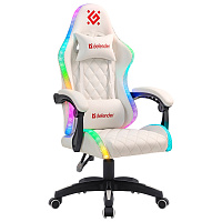 Кресло компьютерное DEFENDER "Energy", 2 подушки, RGB-подсветка, экокожа, белое, 64557 фото Кресло компьютерное DEFENDER "Energy", 2 подушки, RGB-подсветка, экокожа, белое, 64557