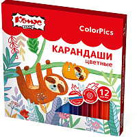 Карандаши цветные Комус Класс ColorPics 12 карандашей 12 цветов шестигранные (укороченные) фото Карандаши цветные Комус Класс ColorPics 12 карандашей 12 цветов шестигранные (укороченные)