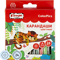 Карандаши цветные Комус Класс ColorPics 24 карандаша 24 цвета шестигранные (укороченные) фото Карандаши цветные Комус Класс ColorPics 24 карандаша 24 цвета шестигранные (укороченные)