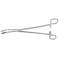 Корнцанг Hilbro для перевязочного материала и тампонов изогнутый 260 мм